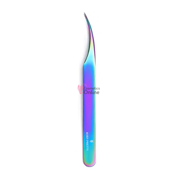 Penseta pentru gene false  fir cu fir Born Pretty Curcubeu curba P01 - de inalta precizie